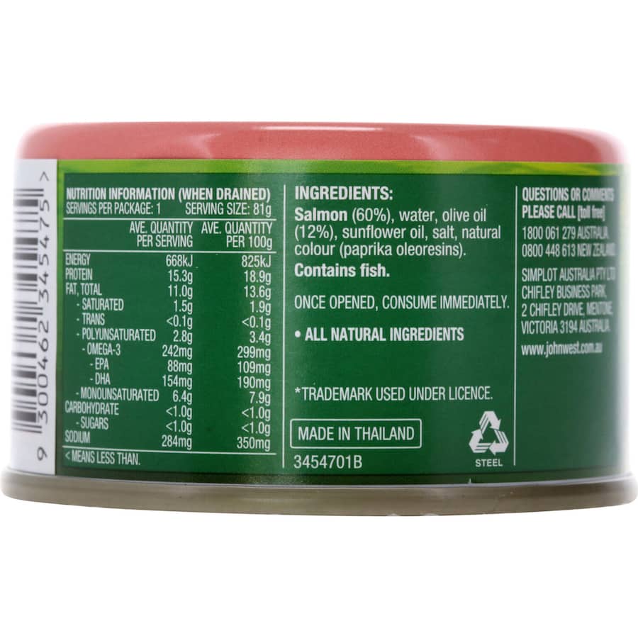 John West Tempters Salmon Olive Oil Blend Tear tab can 95g