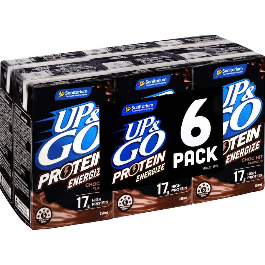 Sanitarium Up & Go Energize Liquid Breakfast Choc 6pk 250mL
