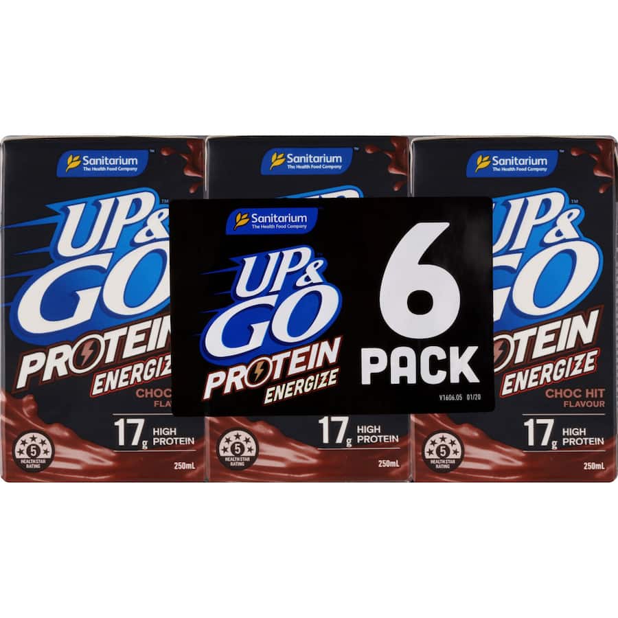 Sanitarium Up & Go Energize Liquid Breakfast Choc 6pk 250mL