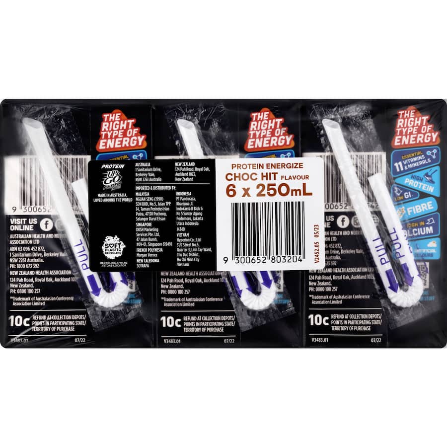 Sanitarium Up & Go Energize Liquid Breakfast Choc 6pk 250mL