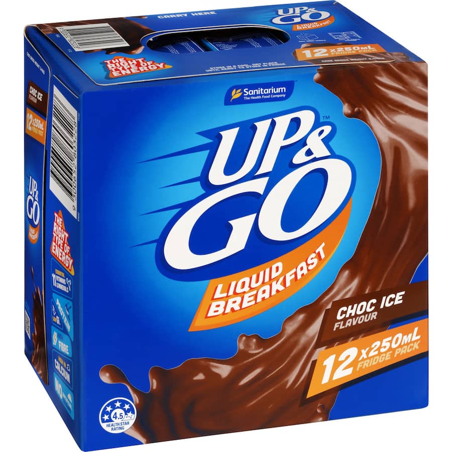 Sanitarium Up & Go Liquid Breakfast Chocolate Fridge Pk 12pk 250mL