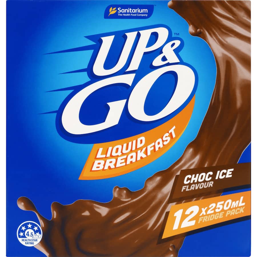 Sanitarium Up & Go Liquid Breakfast Chocolate Fridge Pk 12pk 250mL