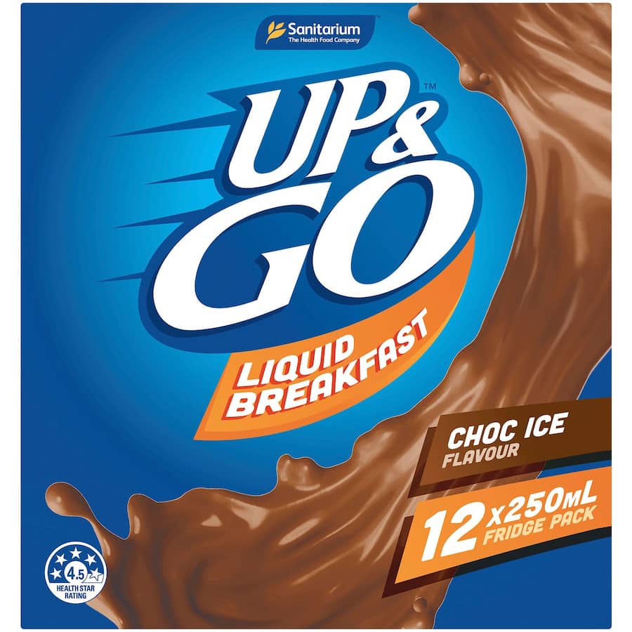 Sanitarium Up & Go Liquid Breakfast Chocolate Fridge Pk 12pk 250mL