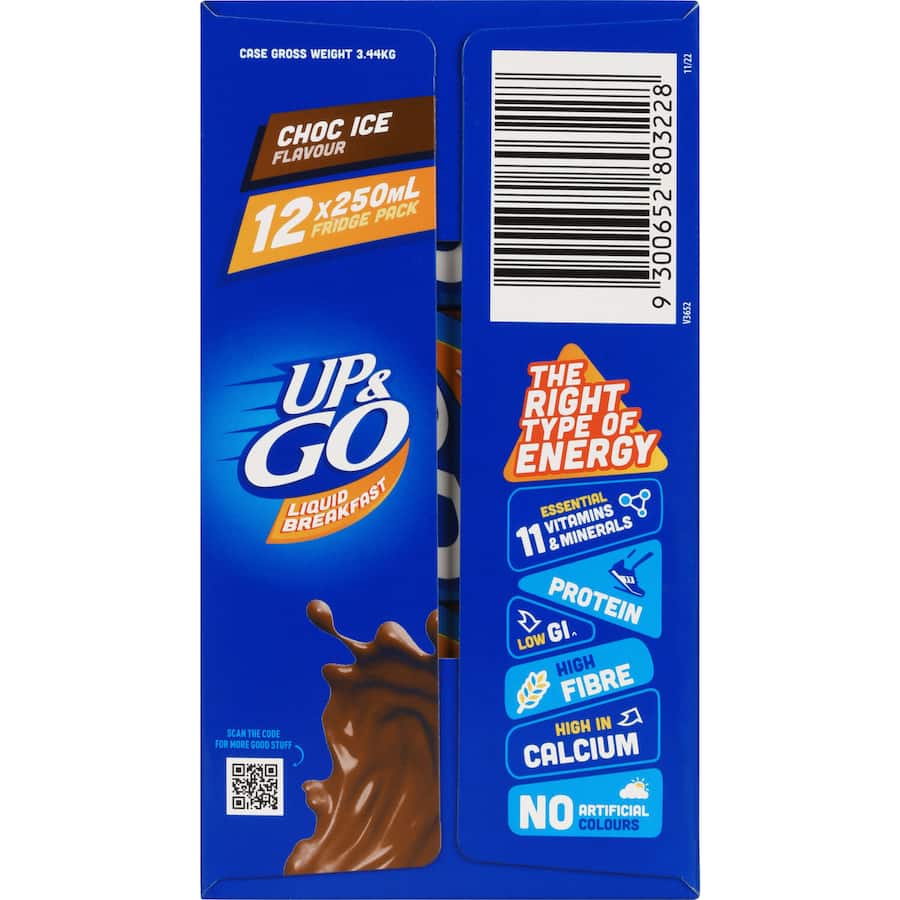 Sanitarium Up & Go Liquid Breakfast Chocolate Fridge Pk 12pk 250mL