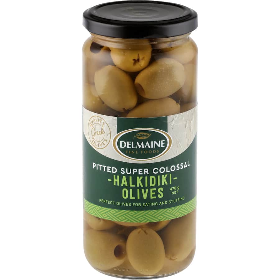 Delmaine Olives Green Pitted 470g