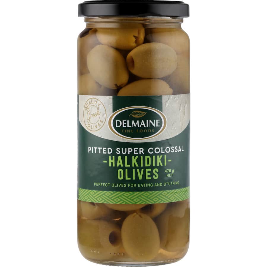 Delmaine Olives Green Pitted 470g