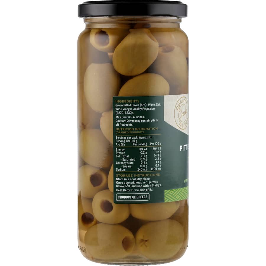 Delmaine Olives Green Pitted 470g