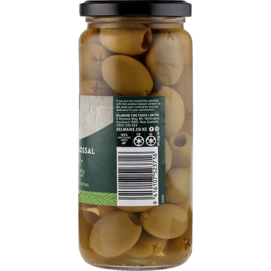 Delmaine Olives Green Pitted 470g