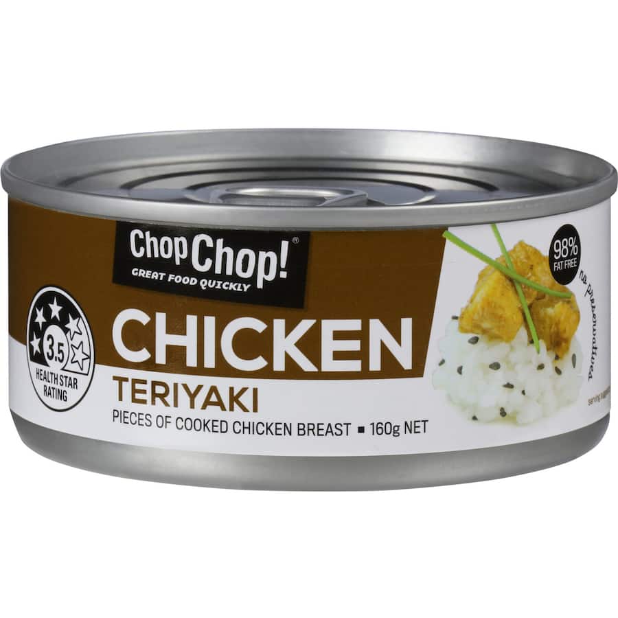 Chop Chop Canned Chicken Teriyaki 98% Fat Free Tear tab can 160g