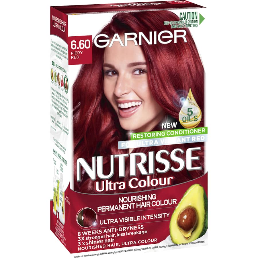 Garnier Nutrisse Permanent Hair Colour Fiery Red 6.60