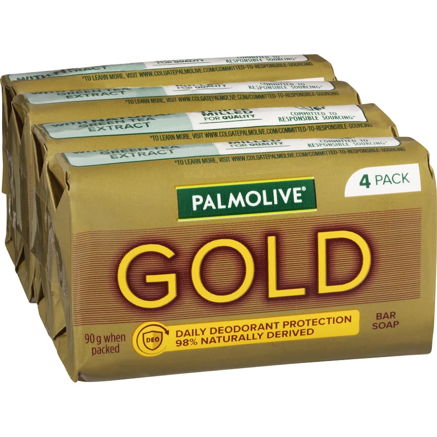 Palmolive Gold Soap Daily Deodorant Protection 90g bars 4pack