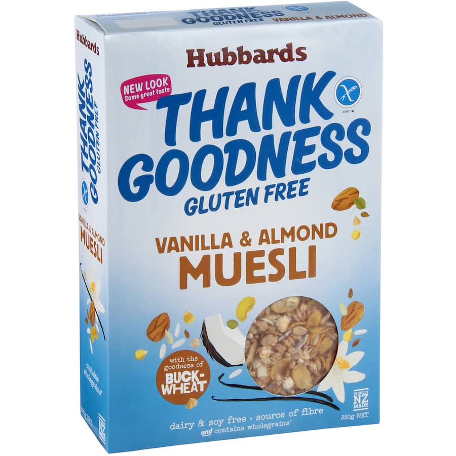 Hubbards Thank Goodness Flavoured Muesli Vanilla Almond Gluten Free Box 350g