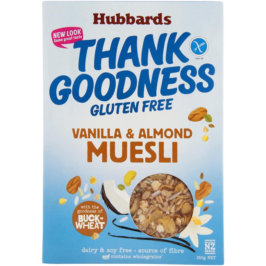 Hubbards Thank Goodness Flavoured Muesli Vanilla Almond Gluten Free Box 350g