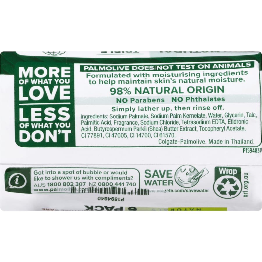 Palmolive Naturals Bar Soap Shea Butter Value Pack 90g bars 6pack