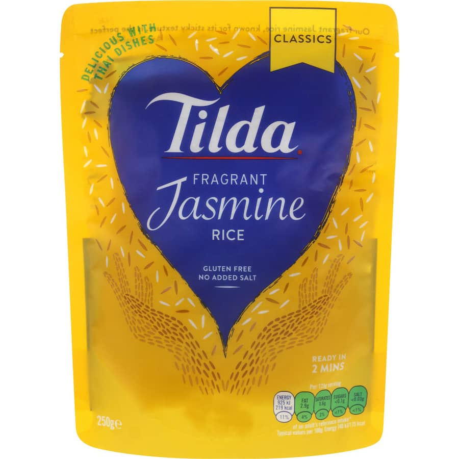Tilda Steamed Rice Plain Jasmine Pouch 250g
