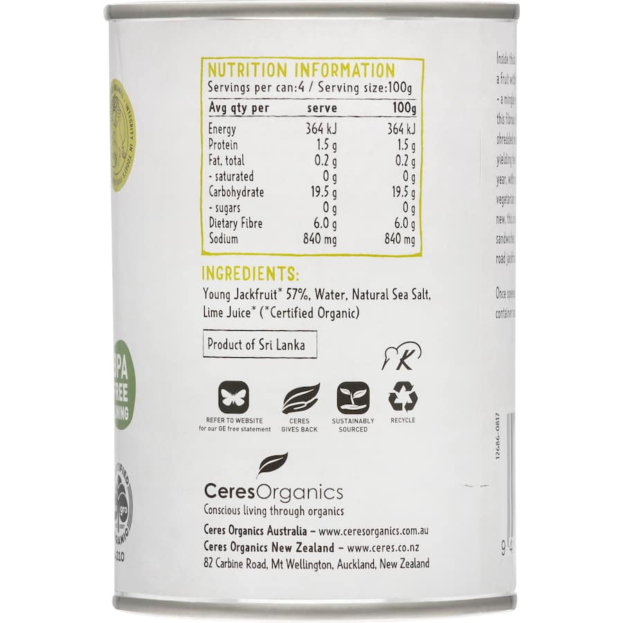 Ceres Organics Jackfruit  400g