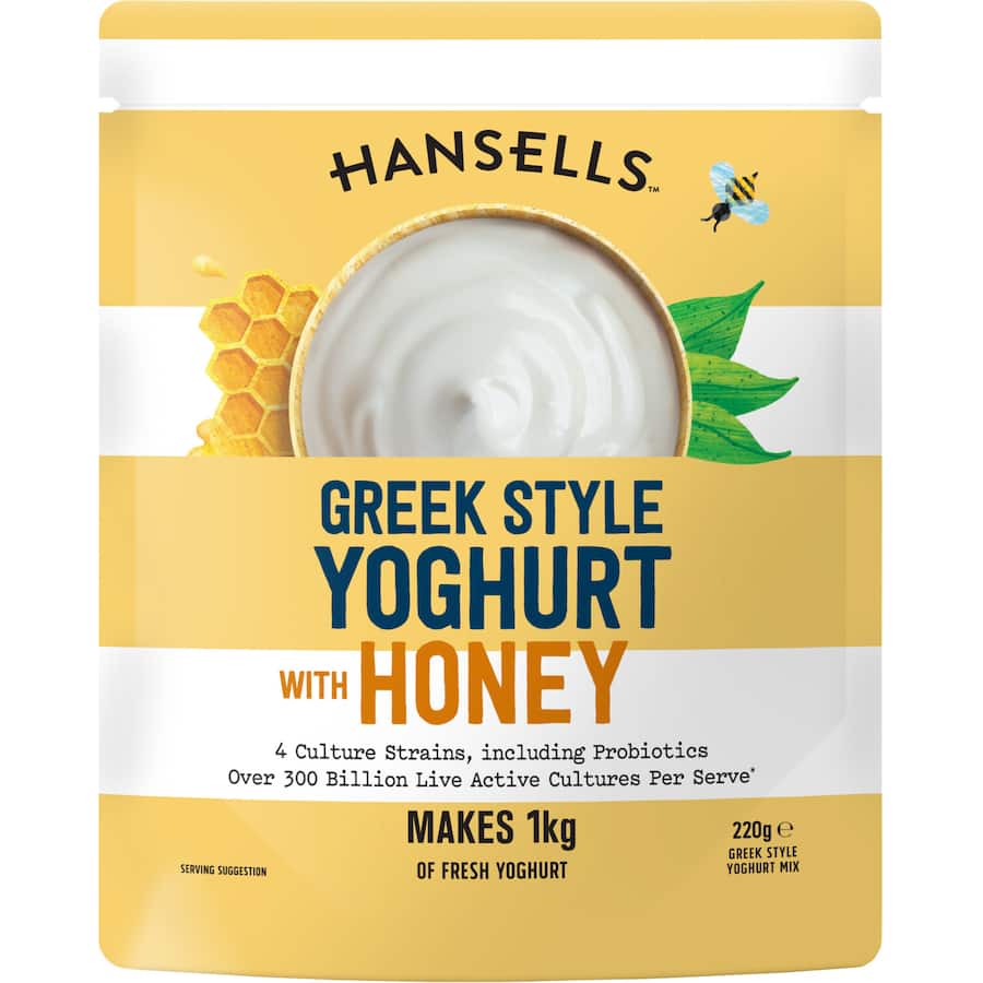 Hansells Thick & Creamy Yoghurt Base Greek & Honey Sachet 220g