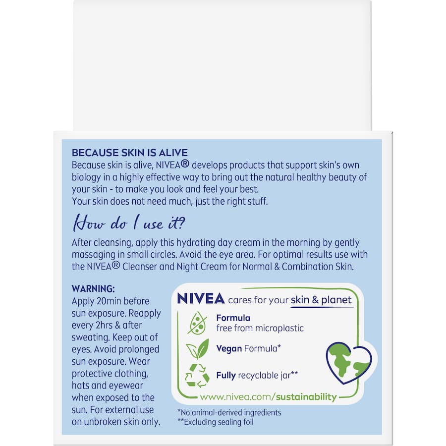 Nivea Hydrating Day Cream Moisturiser Spf 30 50mL