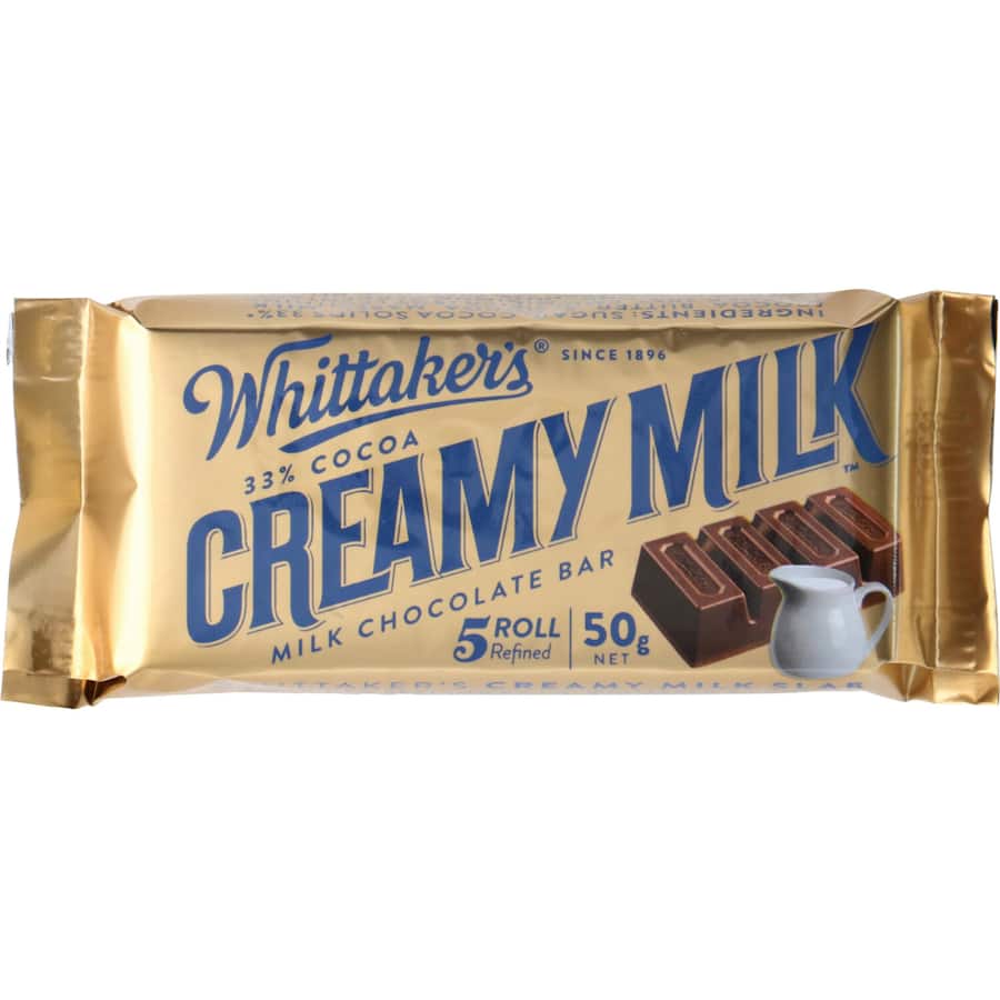 Whittakers Chocolate Bar Creamy Milk Slab 50g