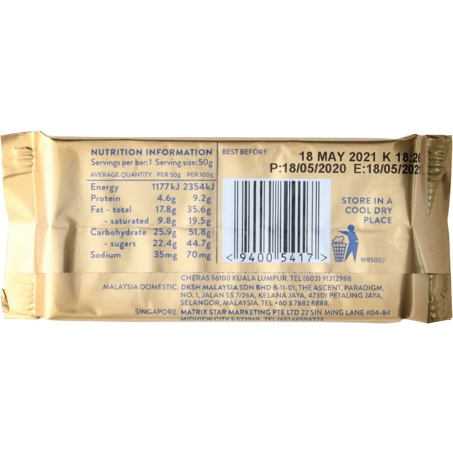 Whittakers Chocolate Bar Creamy Milk Slab 50g