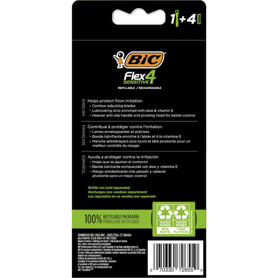Bic Hybrid Flex 4 Disposable Shavers Mens 4pack