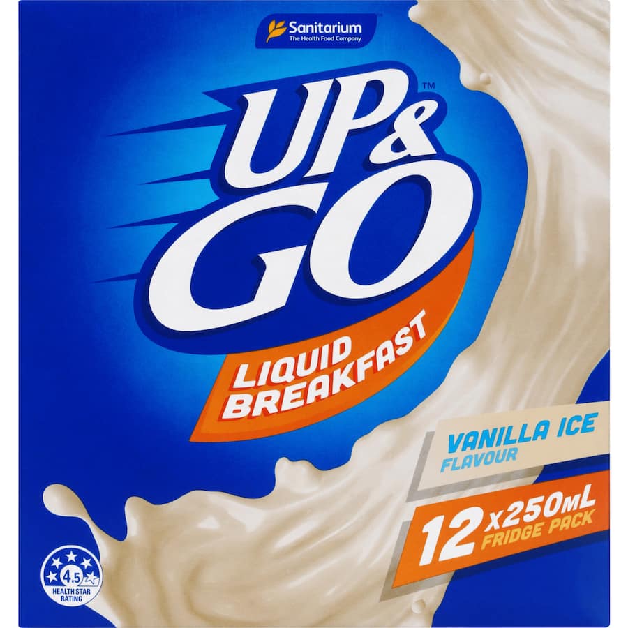 Sanitarium Up & Go Liquid Breakfast Vanilla Ice Fridge Pack 12pk 250mL