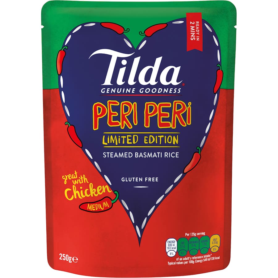 Tilda Steamed Rice Peri Peri Basmati Pouch 250g