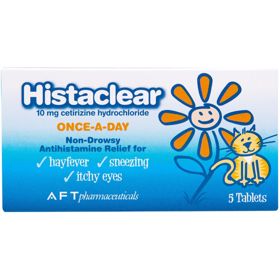 Histaclear Allergy Relief Hayfever Sneezing Itching Eye Tablets 5pack