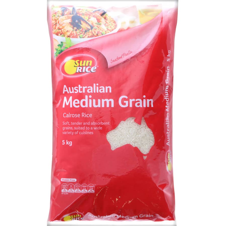 Sunrice White Rice Calrose Medium Grain 5kg