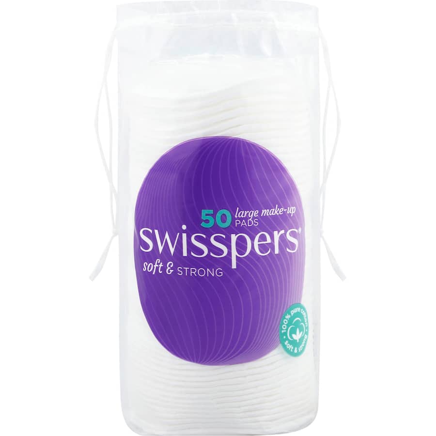 Swisspers Cotton Pads Large Make Up Pads 50pack