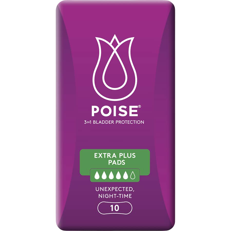 Poise Womens Continence Pads Extra Plus 10pack