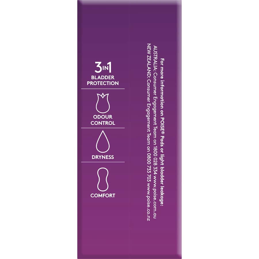 Poise Womens Continence Pads Regular 16pack