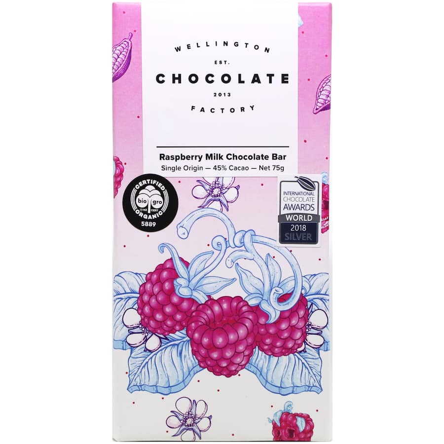 Wellington Factory Chocolate Raspberry Organic 75g