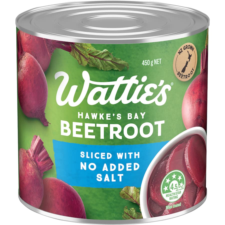 Wattie's Beetroot Sliced With No Added Salt Can 450g