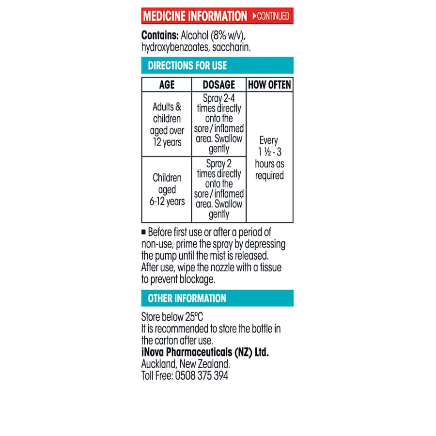 Difflam Forte Sore Throat Anti-inflammatory Mint Spray 15mL