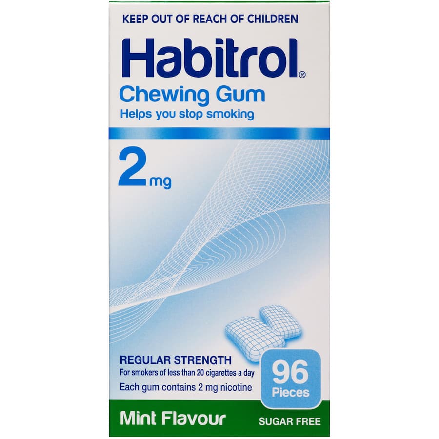 Habitrol Quit Smoking Product Mint Flavour Gum 2mg 96 peLLets