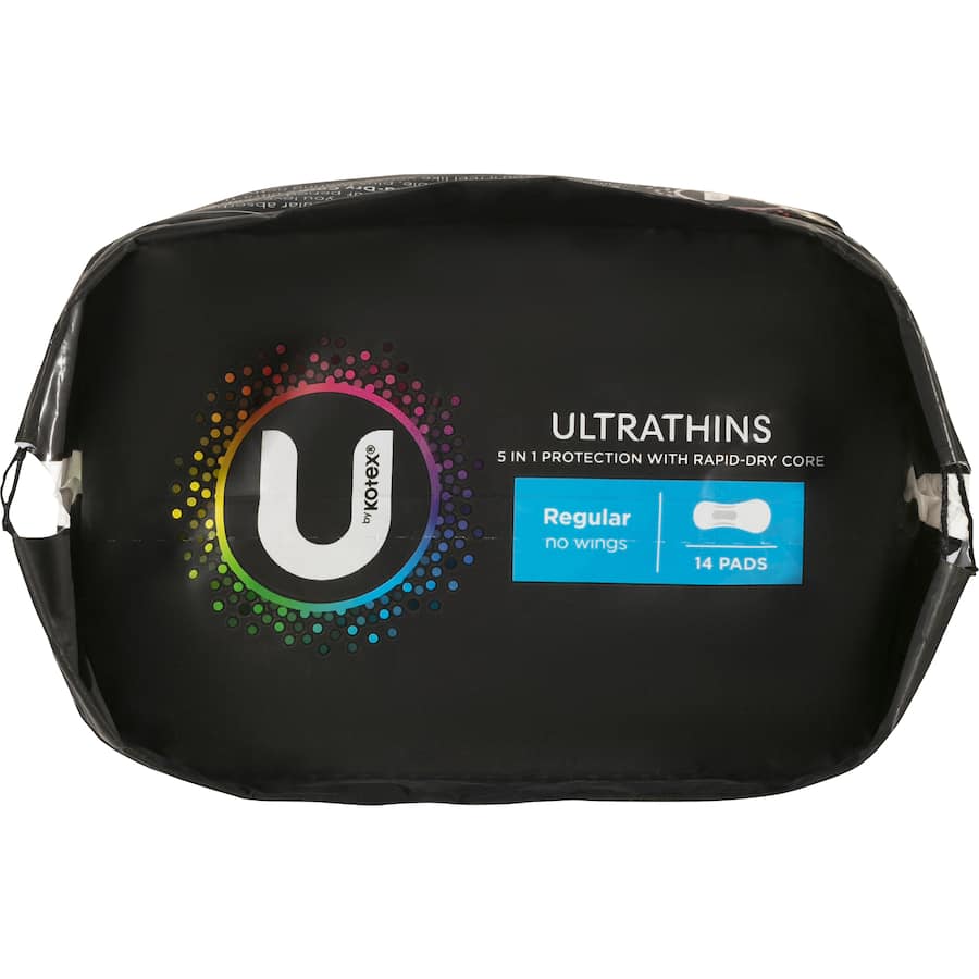U By Kotex Pads Ultrathins Regular No Wings 14pack