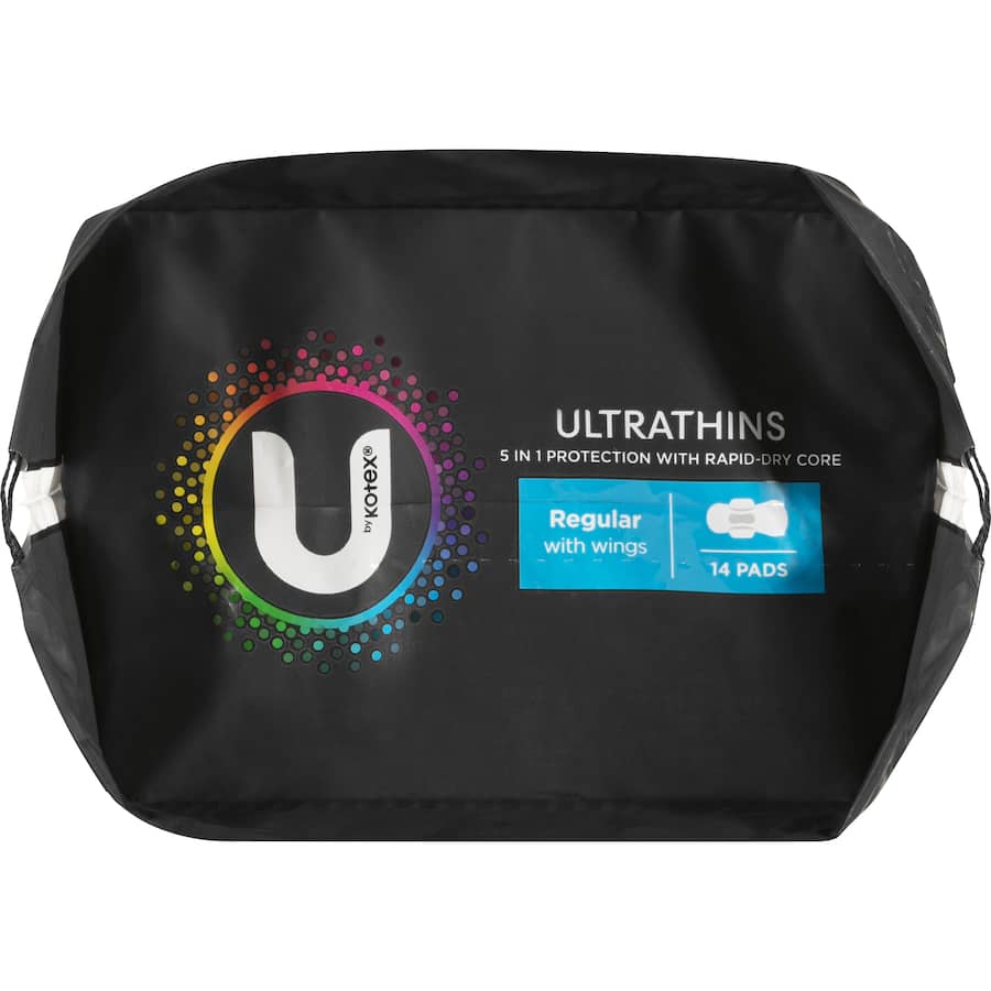 U By Kotex Pads Ultrathins Regular With Wings 14pack