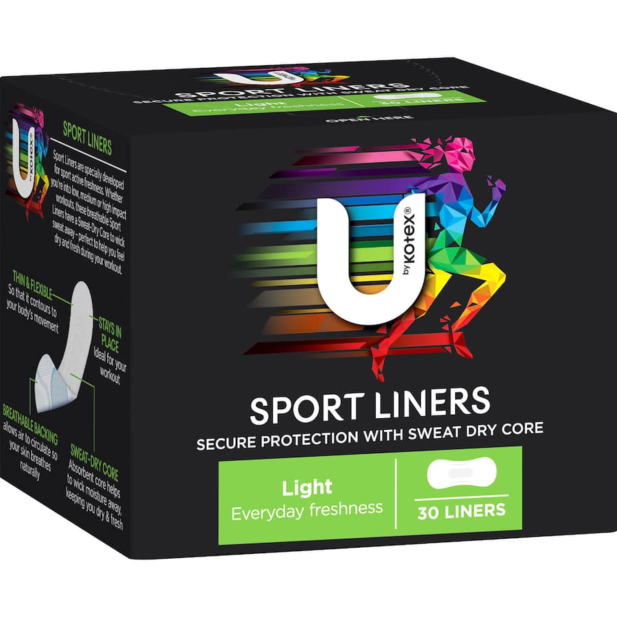 U By Kotex Sport Panty Liners White 30pack