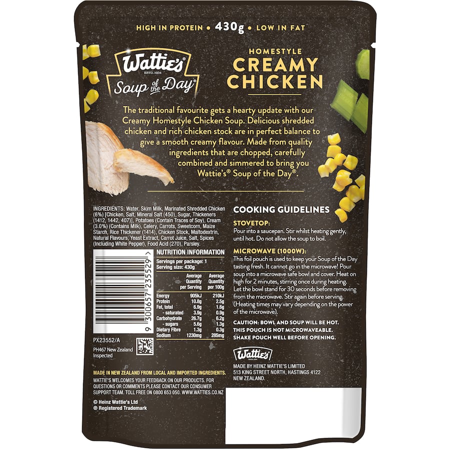Wattie's Soup Of The Day Soup Creamy Chicken Pouch 430g