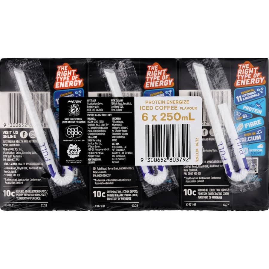 Sanitarium Up & Go Energize Liquid Breakfast Coffee 6pk 250mL