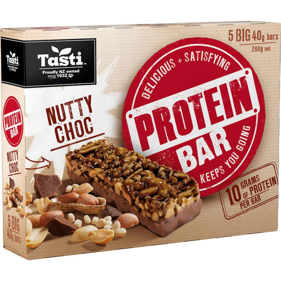 Tasti Protein Bar Muesli Bars Nutty Choc 5pk 200g