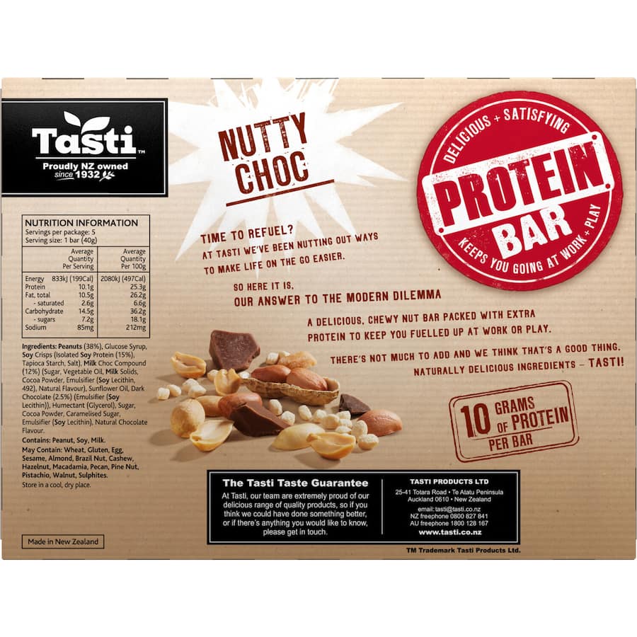 Tasti Protein Bar Muesli Bars Nutty Choc 5pk 200g