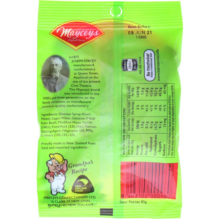 Mayceys Jelly Sweets Sour Feijoas 85g