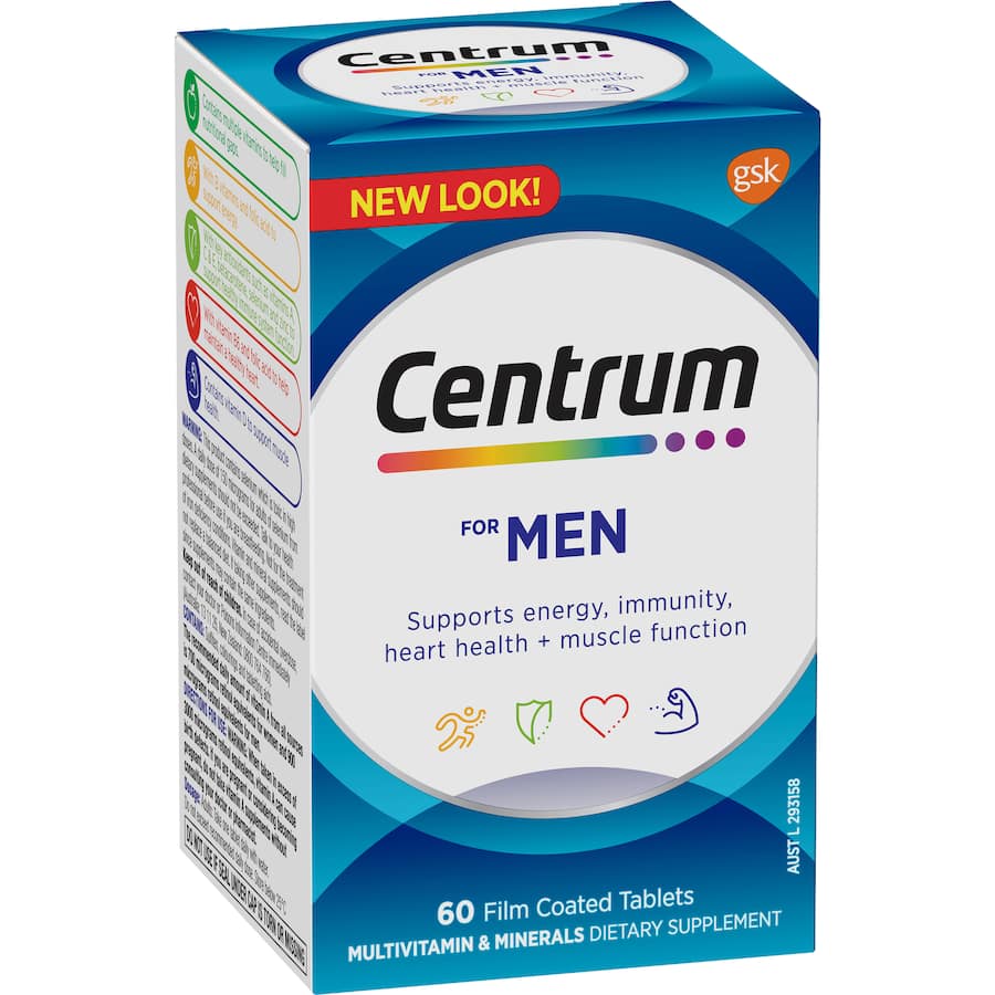 Centrum Men Daily Multivitamin Supplements Tablets 60pack