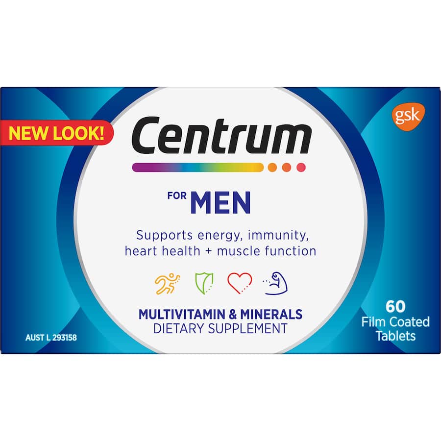 Centrum Men Daily Multivitamin Supplements Tablets 60pack