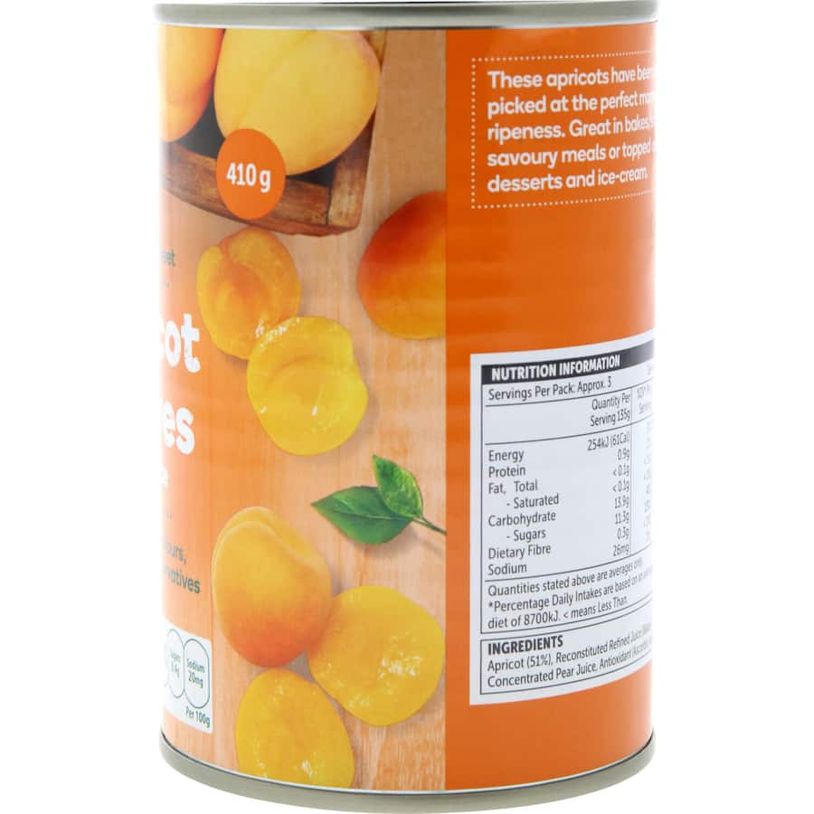 Woolworths Apricot Halves In Juice Can 410g