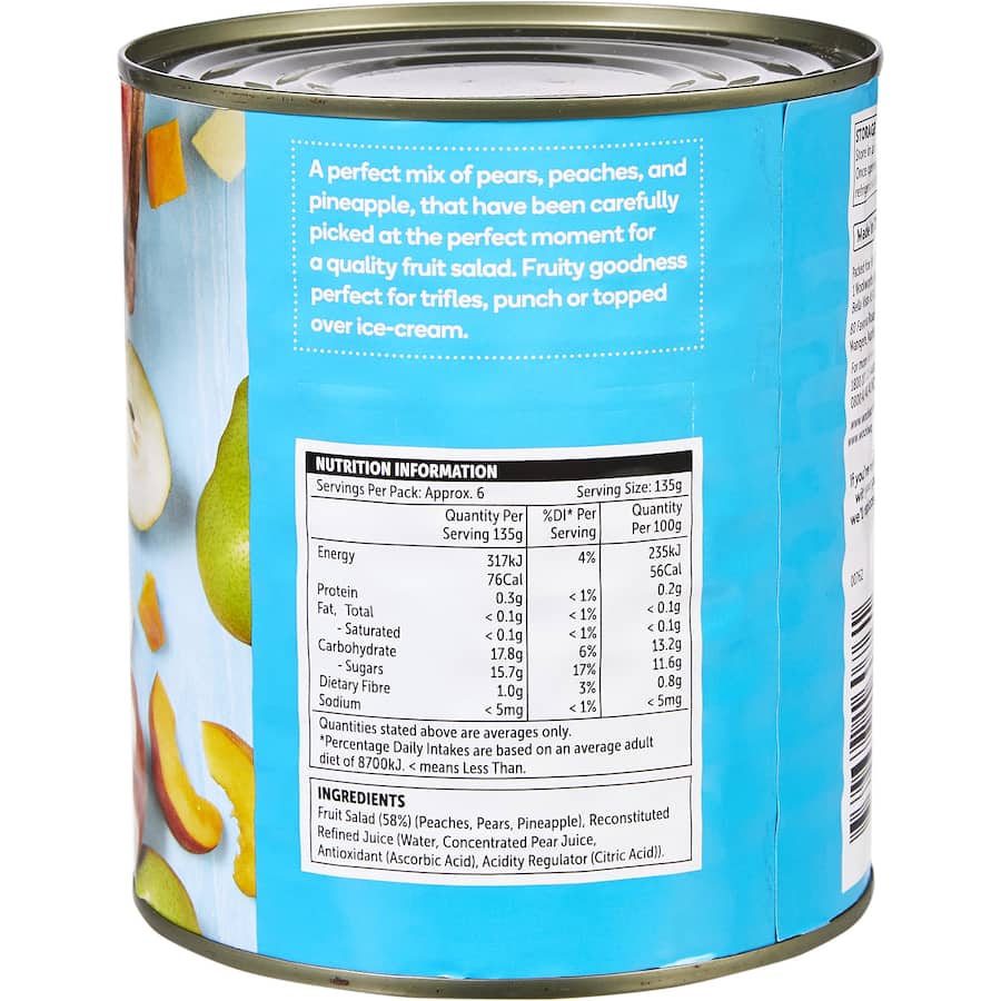 Woolworths Fruit Salad In Juice Can 820g