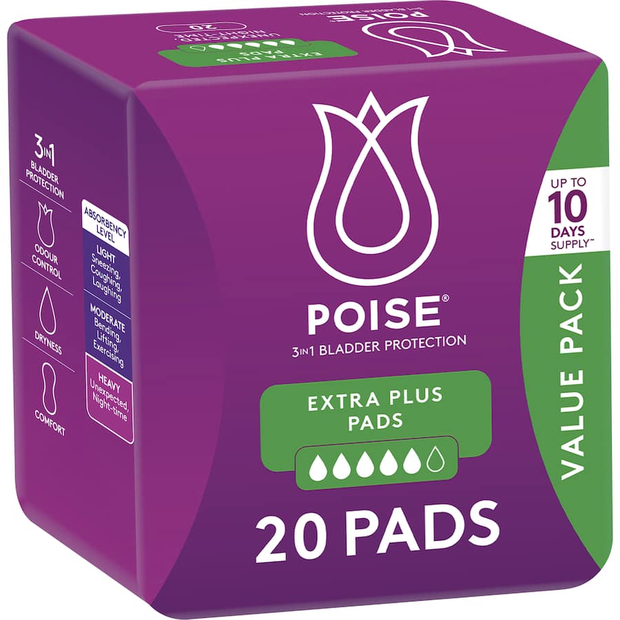 Poise Pads Extra Plus 20pack