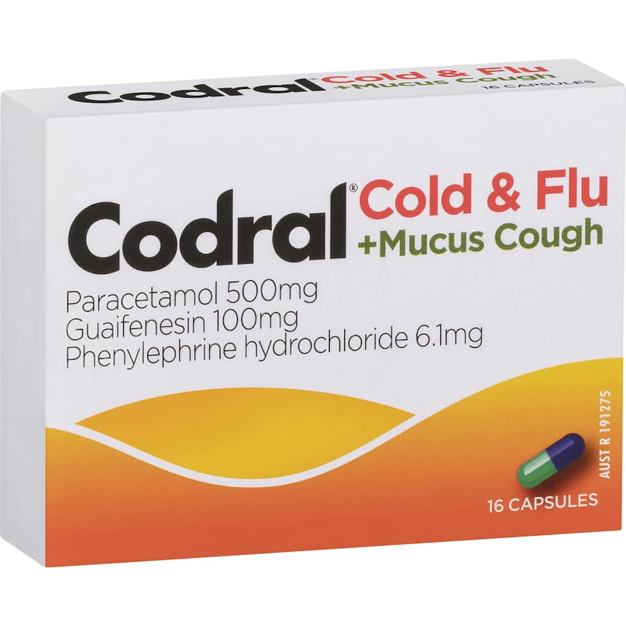 Codral Cold & Flu + Mucus Cough Capsules 16pack
